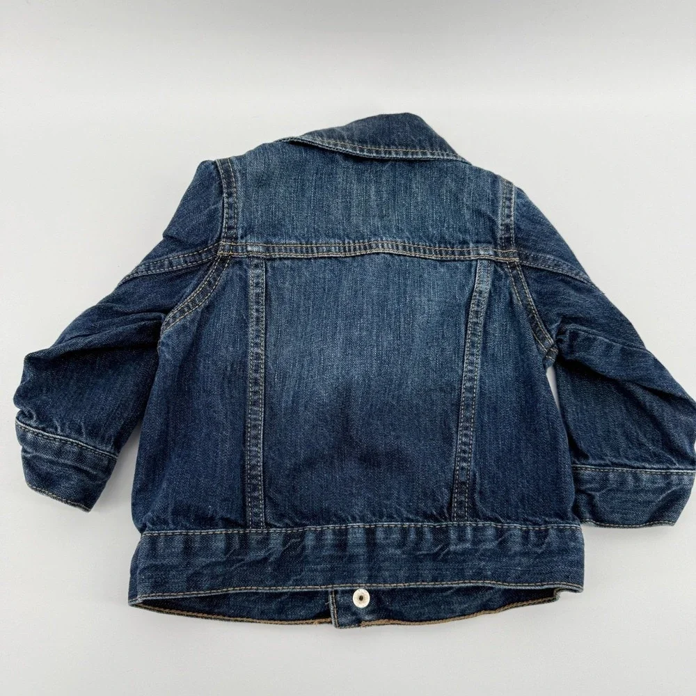Old Navy Denim Trucker Jacket Baby Boy 12-18 Months Medium Wash Blue‎ Cotton